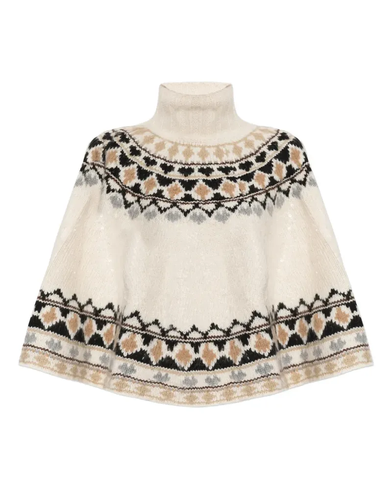 MUNTHE Verst fair isle poncho - Nude Nude