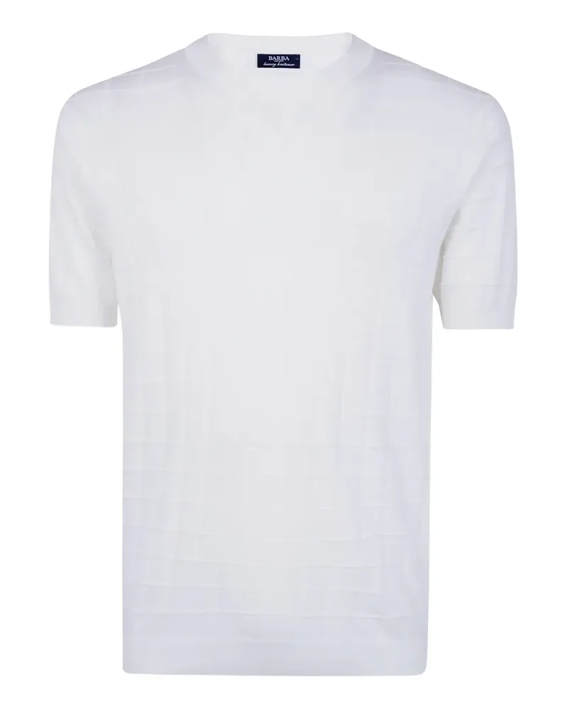 BARBA T-Shirt aus Waffelstrick - Weiß Weiß
