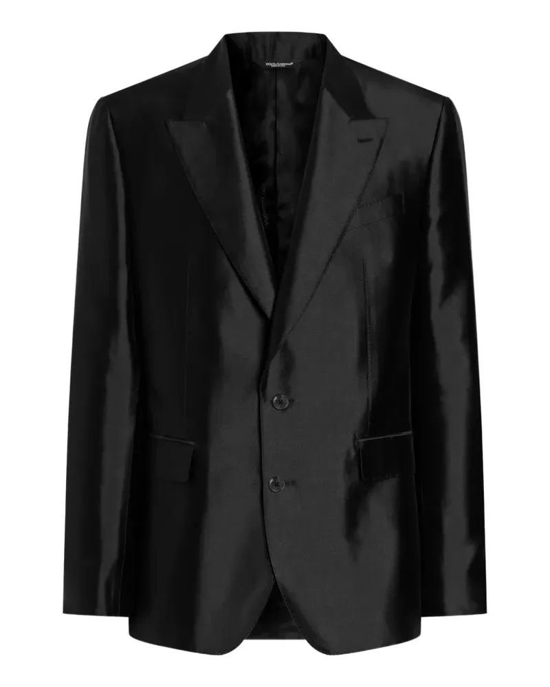 Dolce & Gabbana Einreihige Sicilia Light Mikado Seidenjacke - Schwarz Schwarz