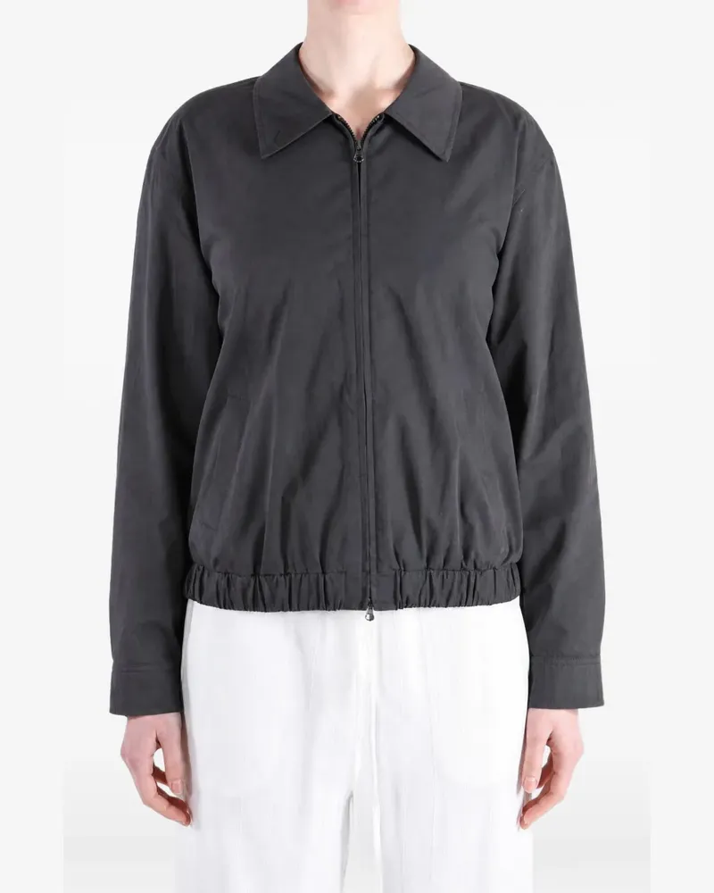 AMOMENTO elasticated-hem zip-up bomber jacket - Grau Grau
