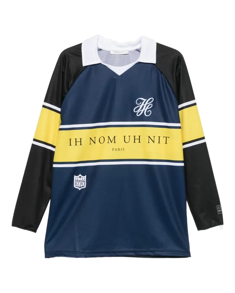 IH NOM UH NIT logo-print panelled long-sleeved jersey - Blau Blau