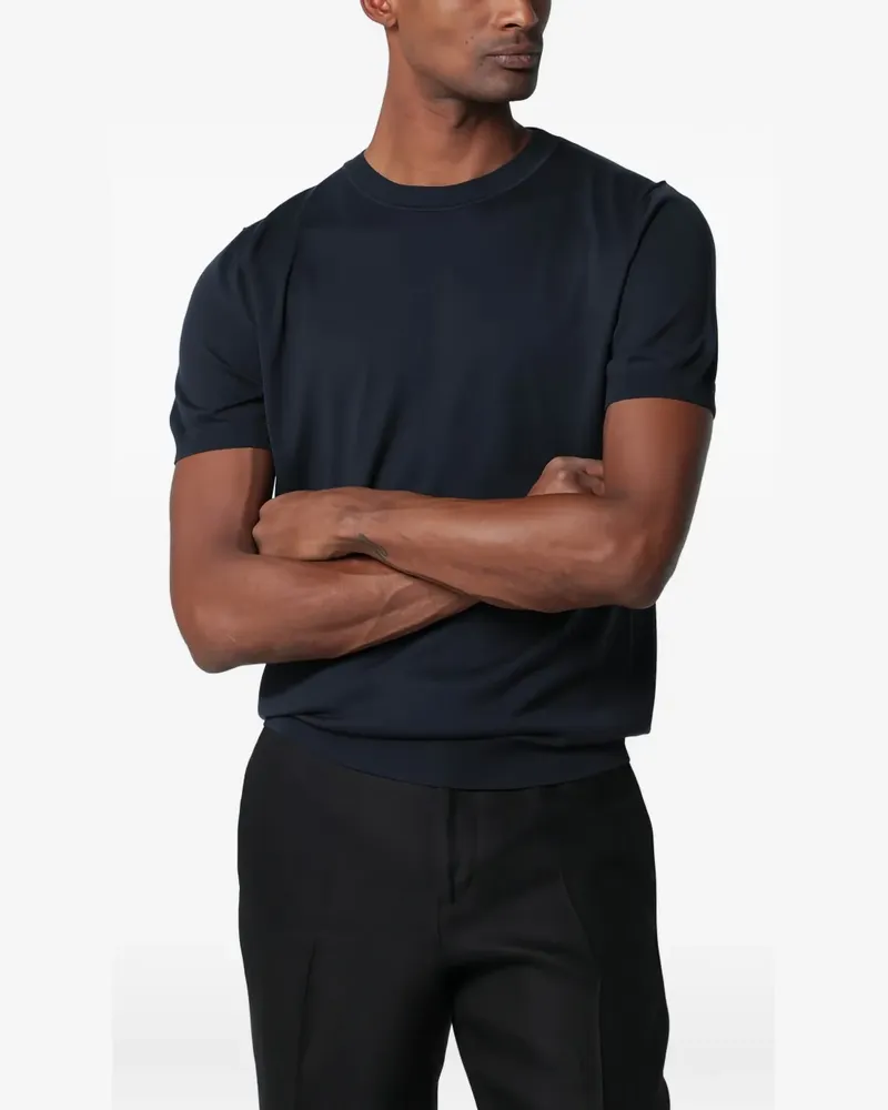 LARDINI short-sleeve knitted T-shirt - Blau Blau