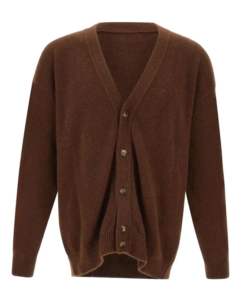 Laneus Geknöpfter Cardigan mit V-Ausschnitt - Braun Braun
