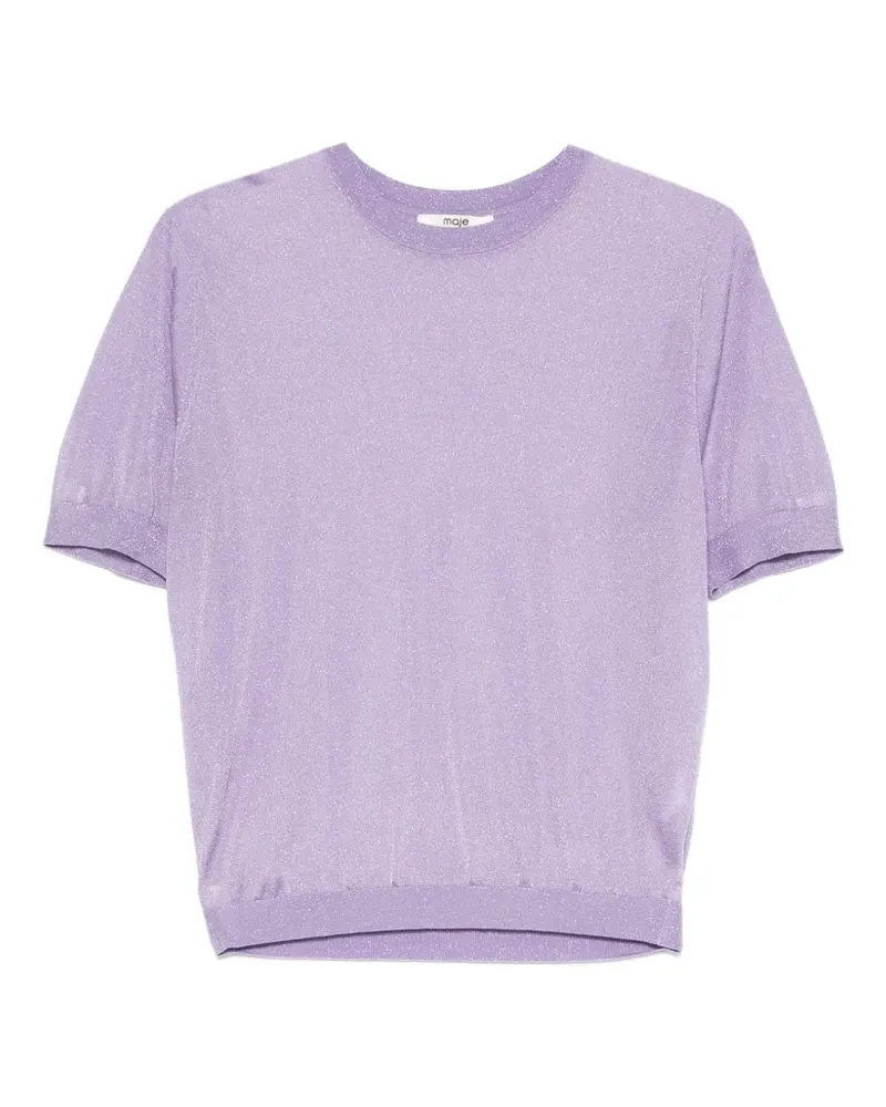 Maje T-Shirts im Metallic-Look (2er-Set) - Violett Violett