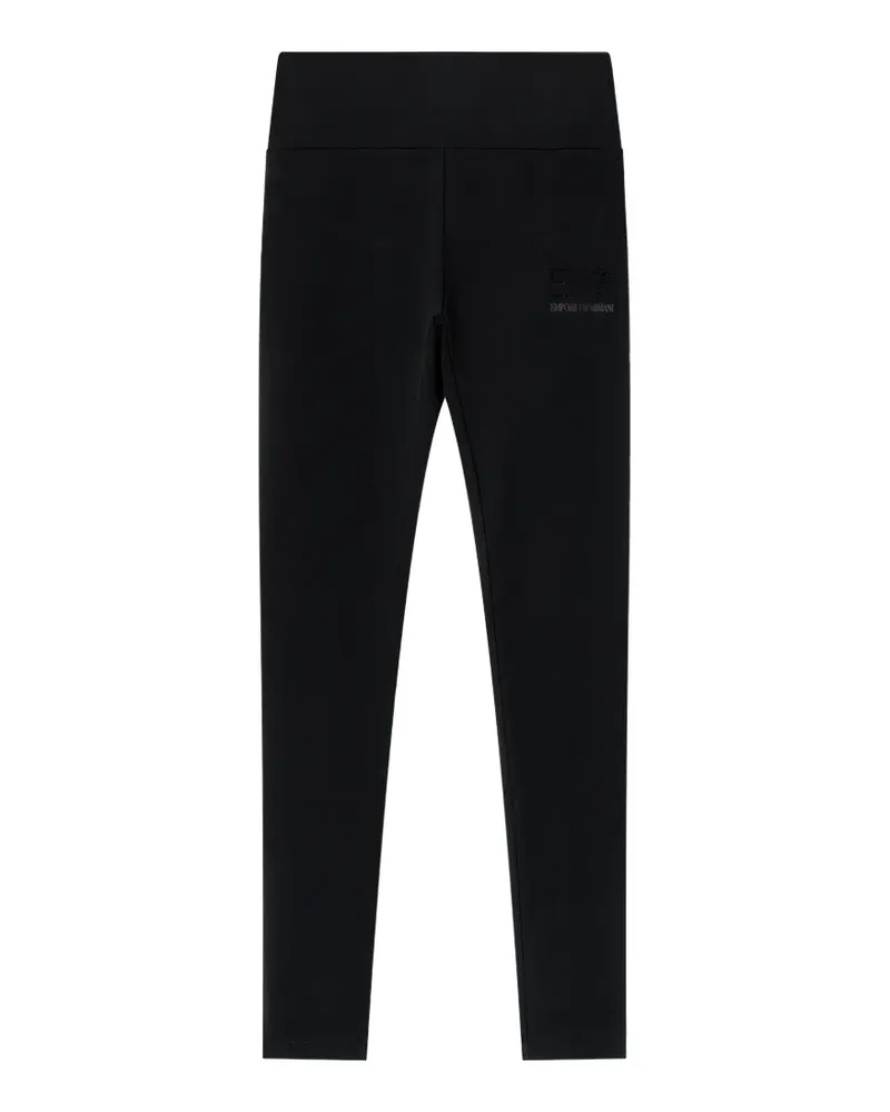 EA7 Leggings mit Logo-Print - Schwarz Schwarz