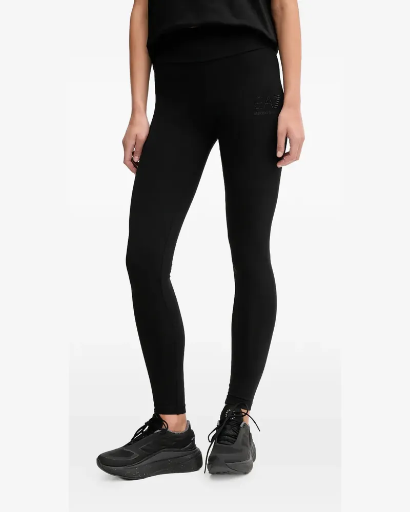 EA7 Leggings mit Logo-Print - Schwarz Schwarz