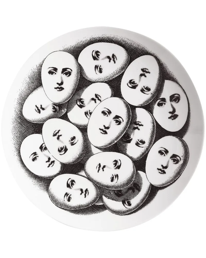 Fornasetti Tema e Variazioni N.187 Wandteller Weiß