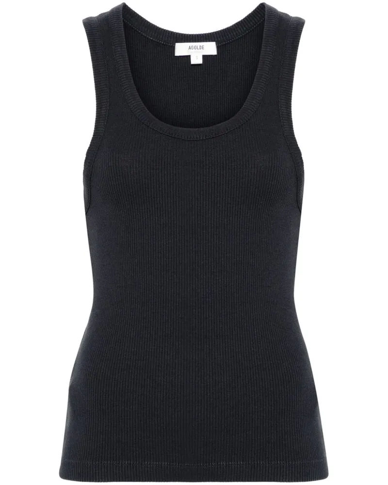 AGOLDE Geripptes Poppy Tanktop - Schwarz Schwarz
