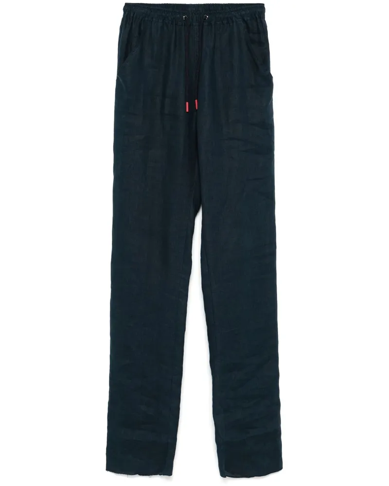 Kiton Hose aus Leinen - Blau Blau