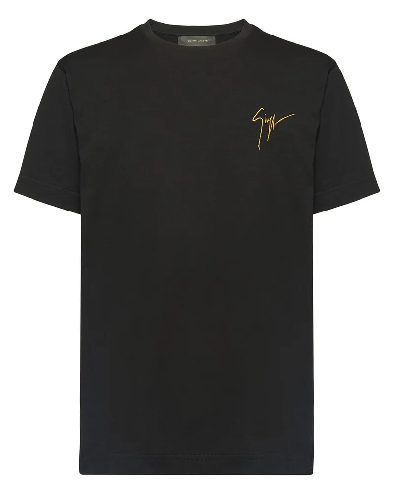 Giuseppe Zanotti T-Shirt mit Logo-Stickerei - Schwarz Schwarz