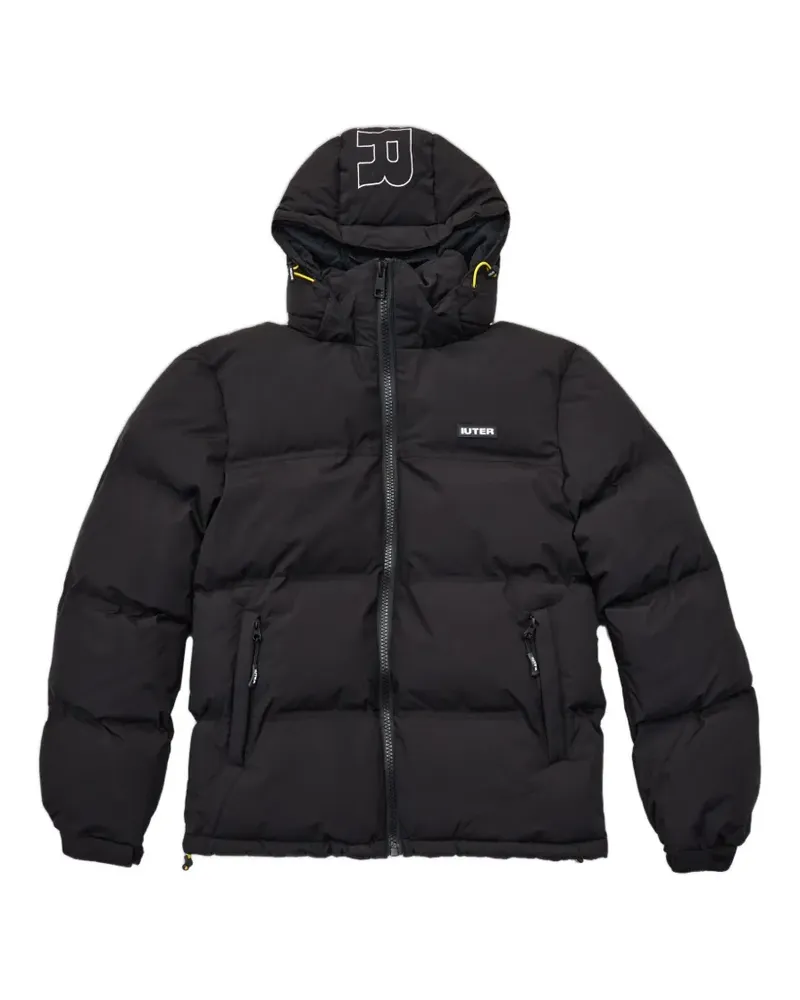 Iuter logo hooded puffer jacket - Schwarz Schwarz