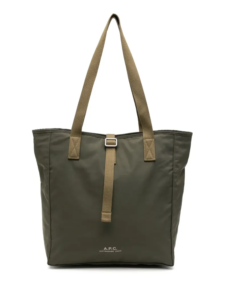 A.P.C. logo-detail buckle-strap shoulder bag - Grün Grün