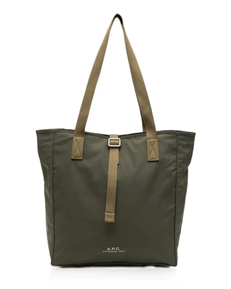 A.P.C. logo-detail buckle-strap shoulder bag - Grün Grün