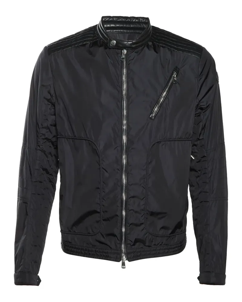 Moncler Erik Jacke mit Lederborte - Schwarz Schwarz