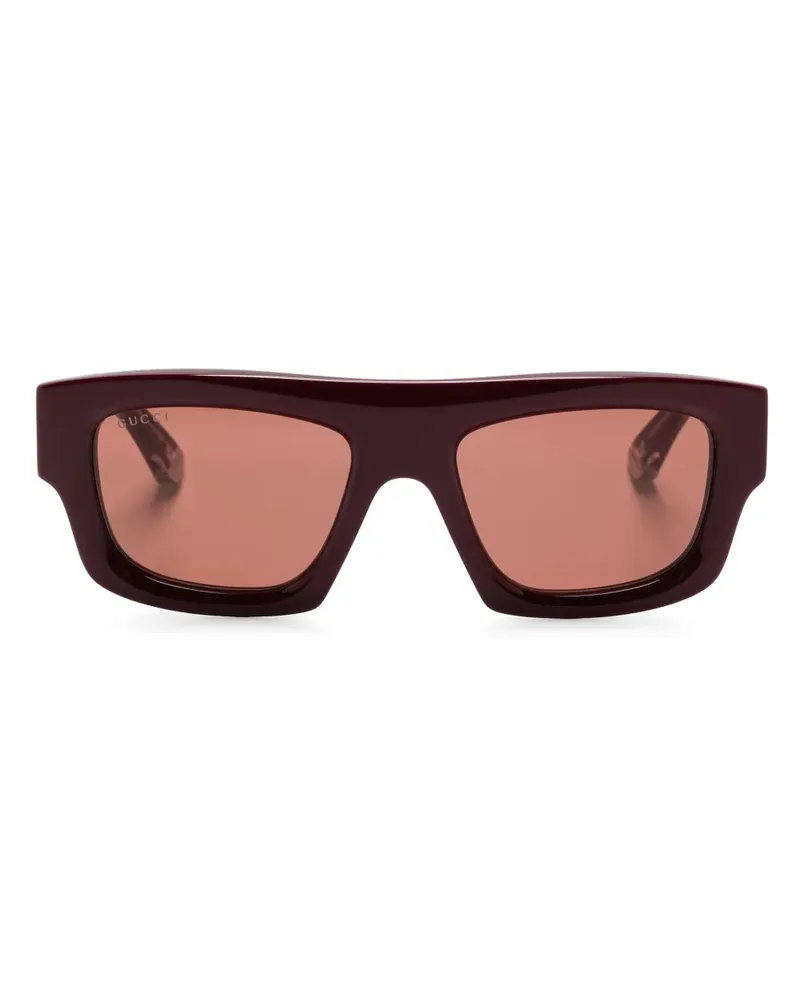 Gucci Brille mit eckigem Gestell - Rot Rot