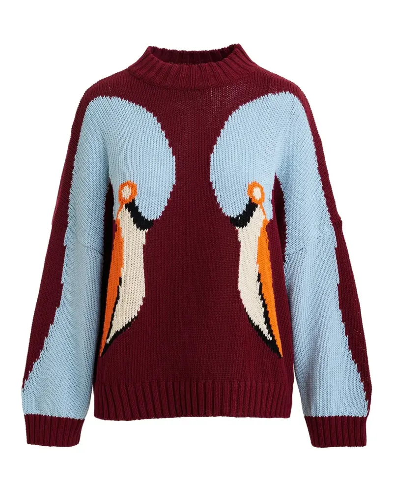 Essentiel Jinie Intarsien-Pullover - Rot Rot