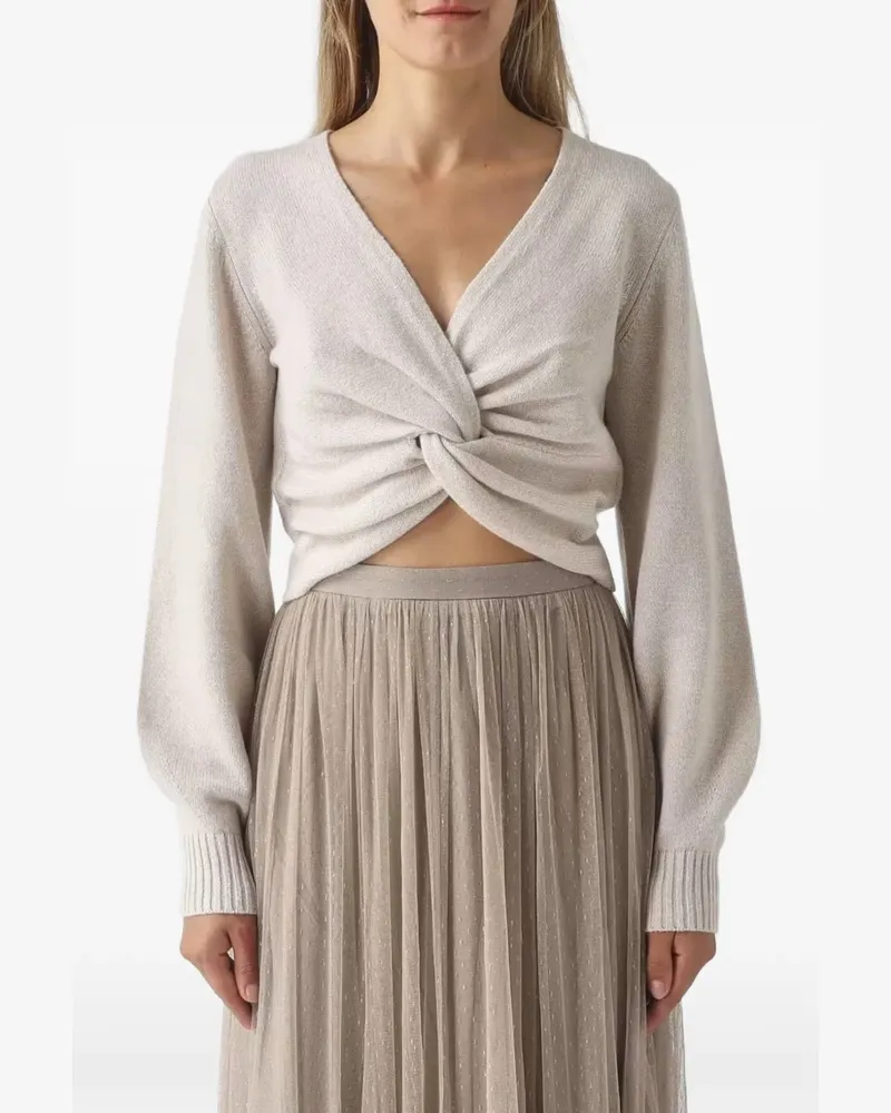 Twin-Set Pullover mit V-Ausschnitt - Nude Nude