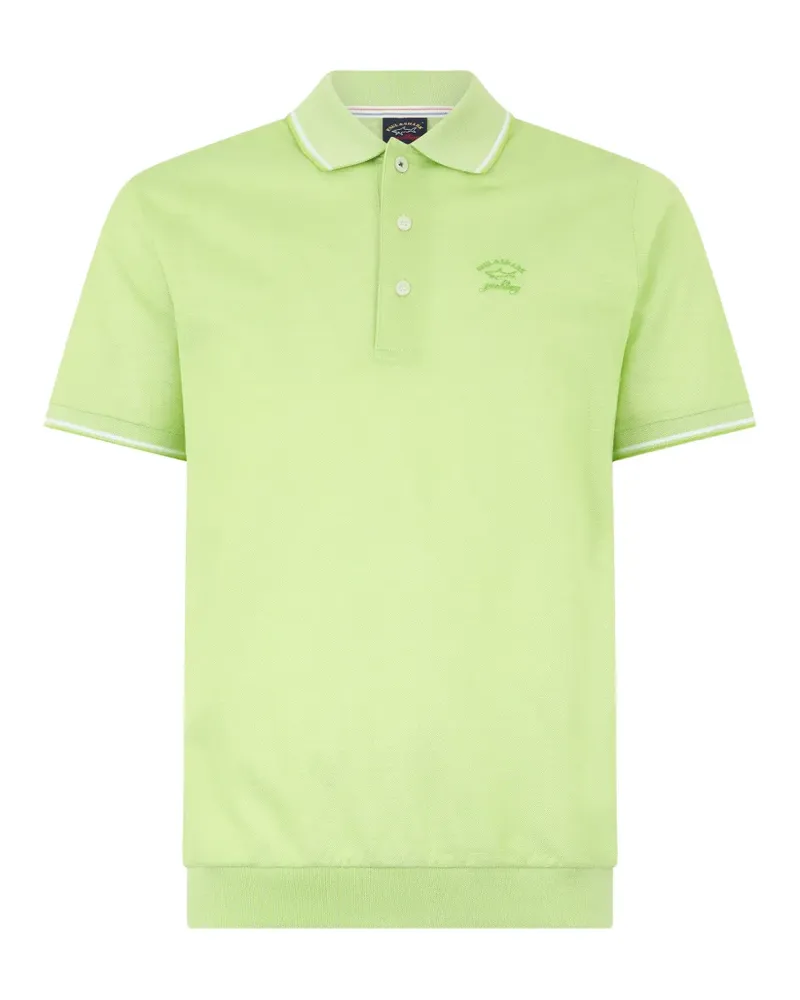 Paul & Shark logo-embroidered tipped polo shirt - Grün Grün