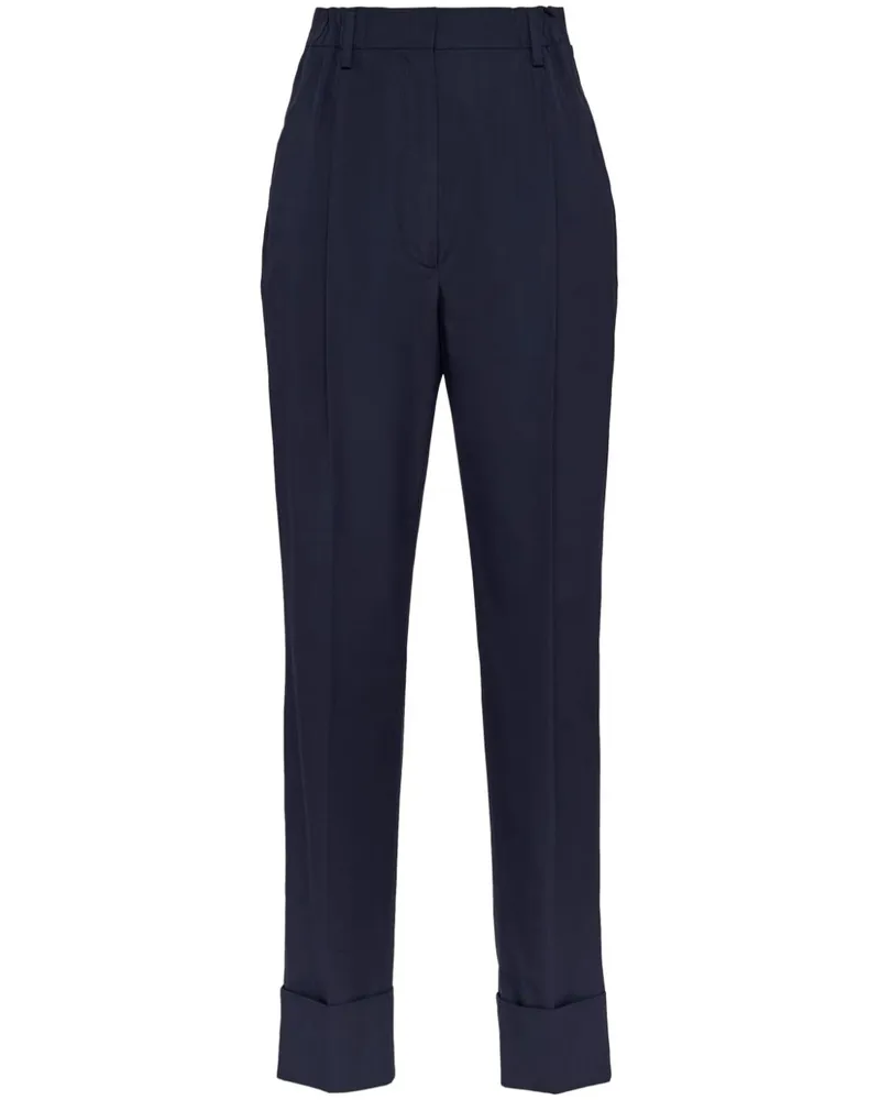 Prada Klassische Popeline-Hose - Blau Blau