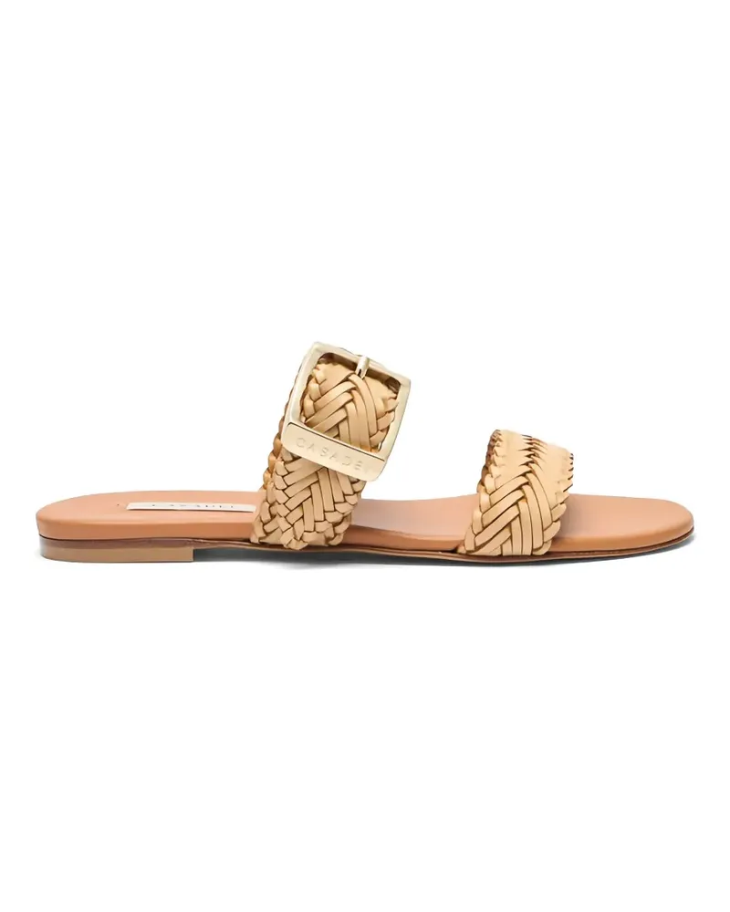 Casadei Kenya woven buckle sandals - Nude Nude
