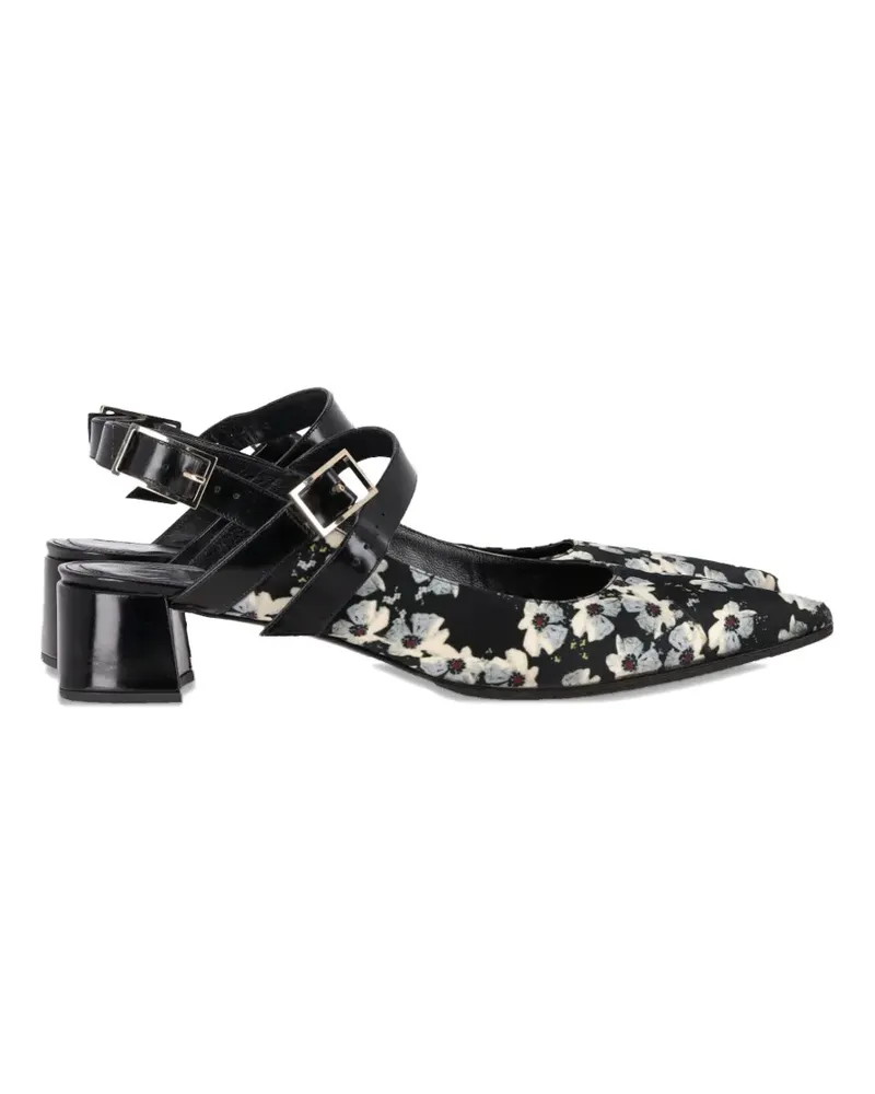 Erdem floral-print slingback pumps - Schwarz Schwarz