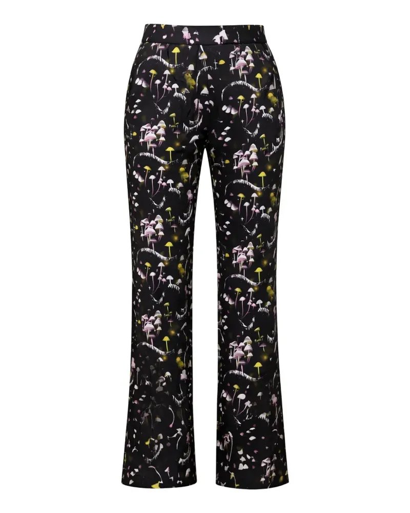 Fleur Du Mal Pyjama-Hose mit Ethereal Mushroom-Print - Schwarz Schwarz