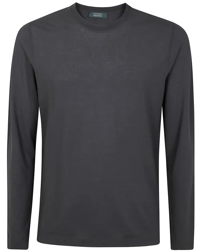 Zanone Klassisches Langarmshirt - Grau Grau