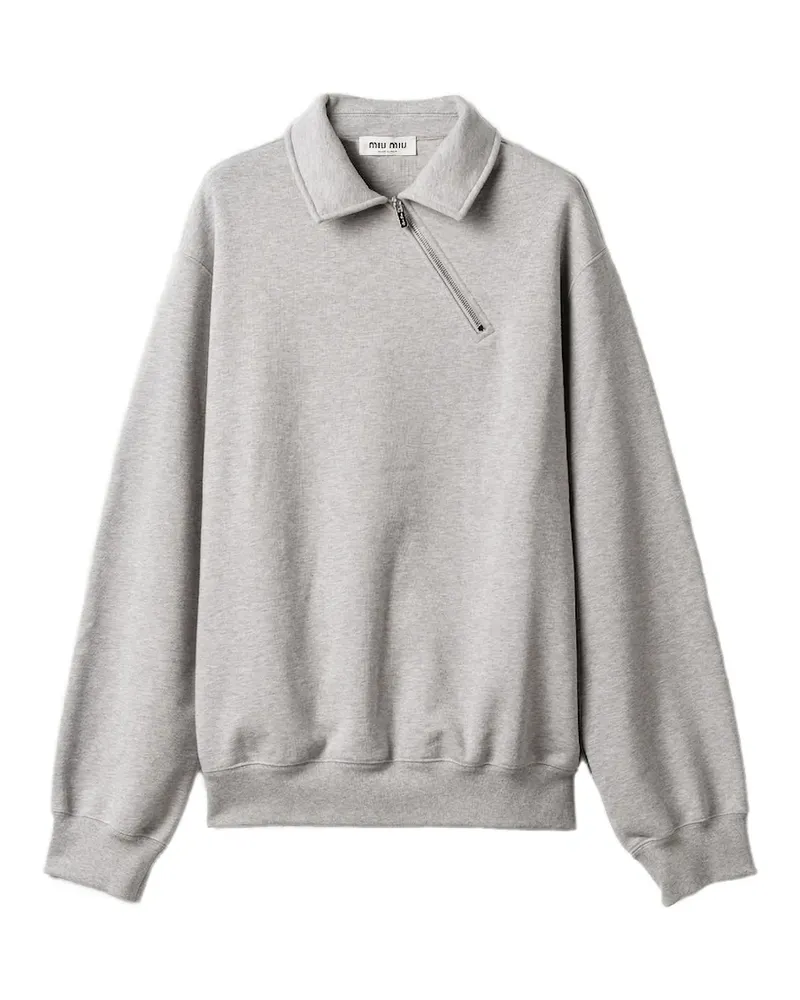 Miu Miu Sweatshirt mit Logo - Grau Grau