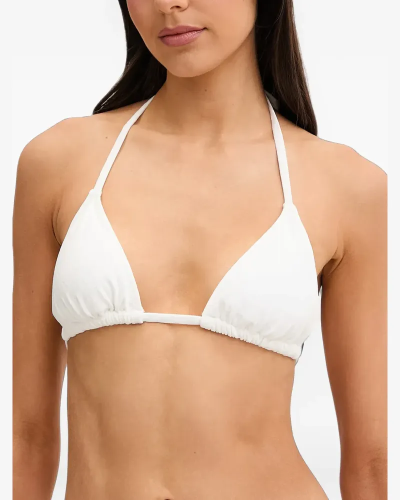 Michael Kors Triangel-Bikinioberteil aus Logo-Jacquard - Weiß Weiß