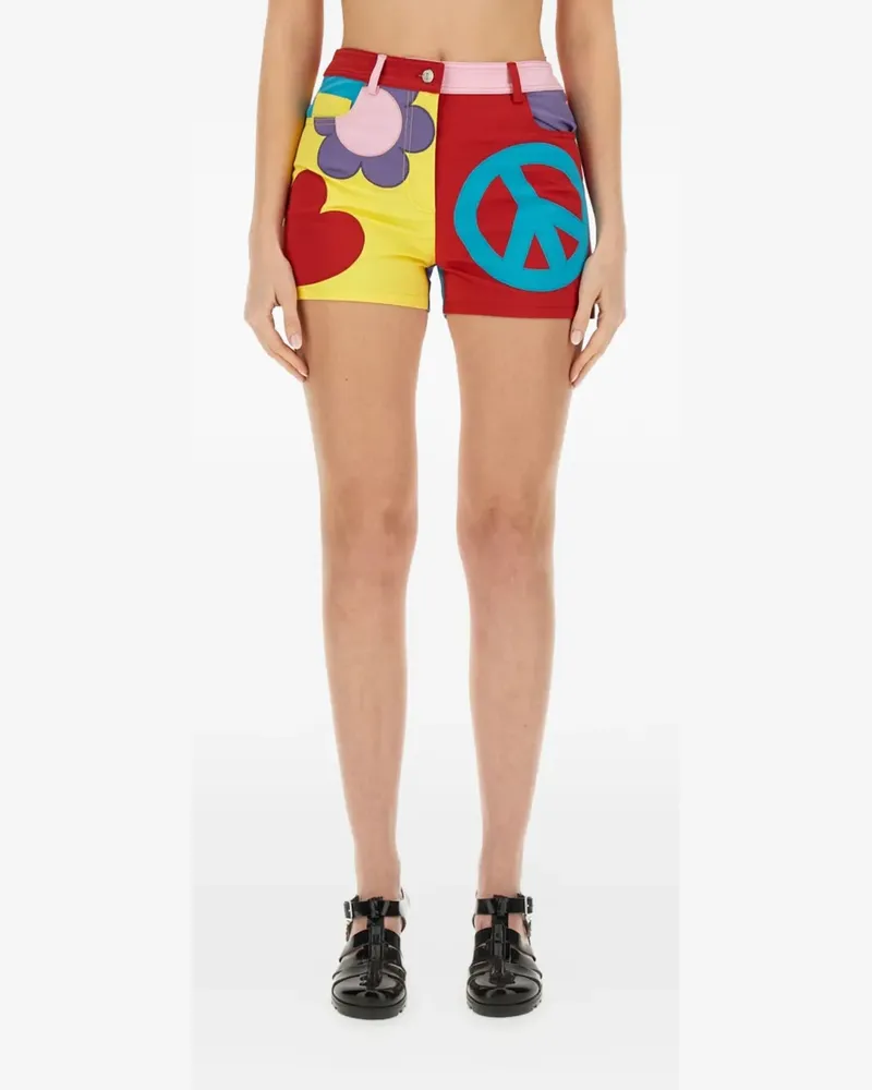 Moschino graphic-print cotton mini shorts - Gelb Gelb