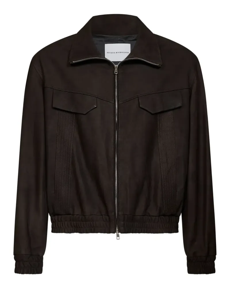 D4.0 Lederjacke mit Western-Passe - Braun Braun