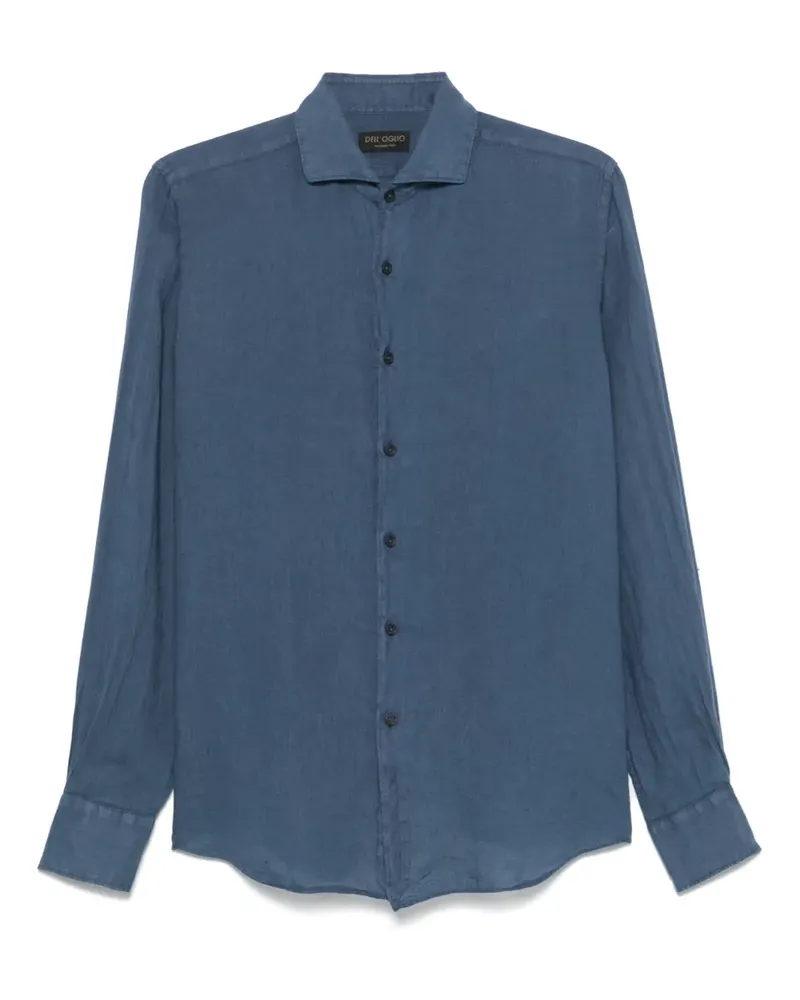Dell'oglio Hemd aus Leinen - Blau Blau