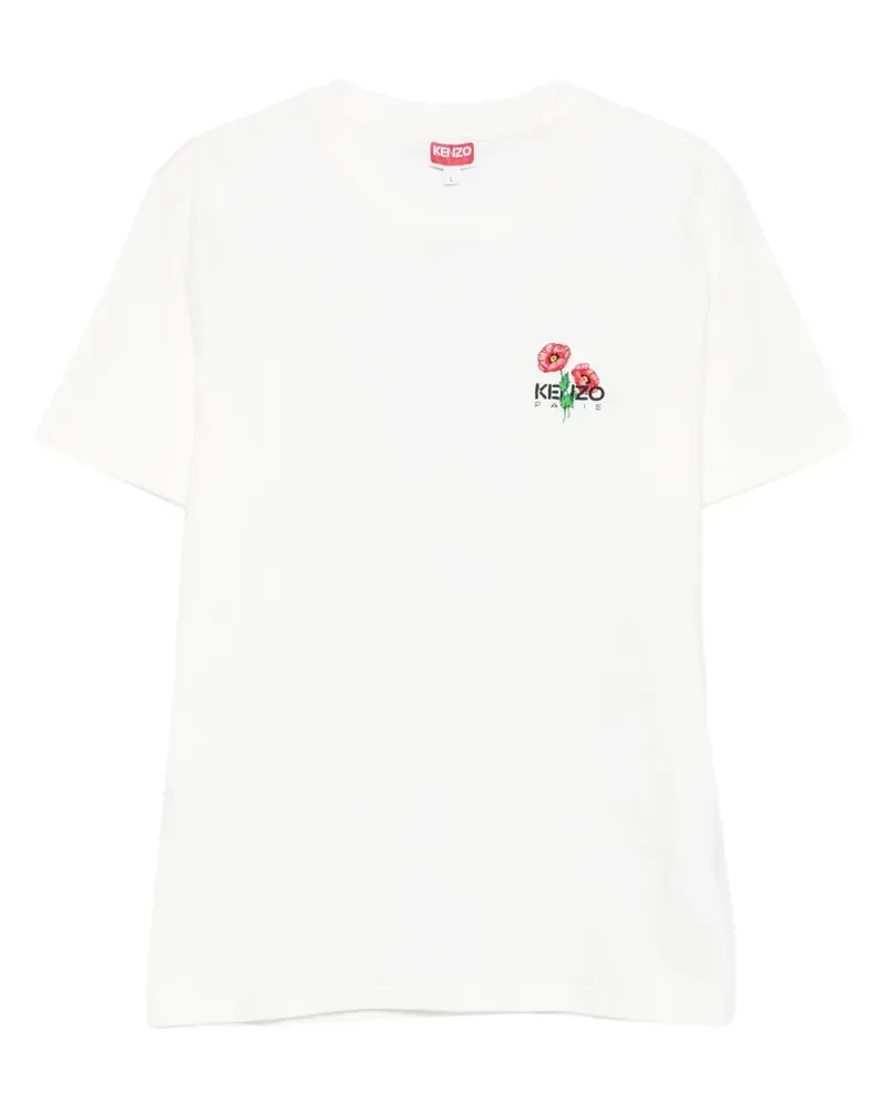 Kenzo T-Shirt mit Blumenstickerei - Weiß Weiß
