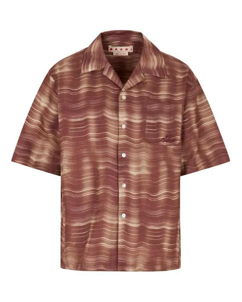 Marni Hemd mit Wellen-Print - Rot Rot