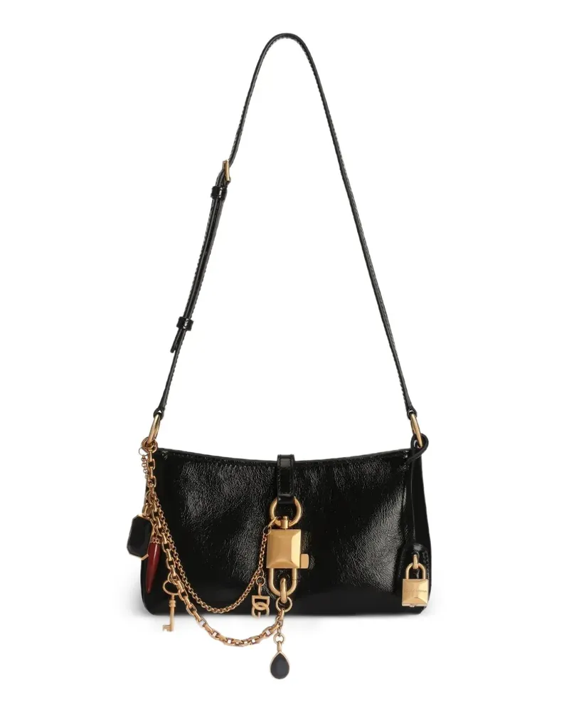 Dolce & Gabbana Lock Schultertasche aus Kalbsleder - Schwarz Schwarz