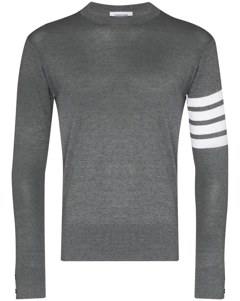 Thom Browne Wollpullover mit charakteristischen Streifen - Grau Grau