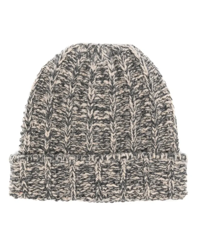 Maison Margiela Beanie mit Logo aus vier Nähten - Grau Grau