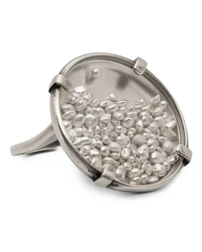 Ann Demeulemeester Ring mit Glasperlen - Silber Silber