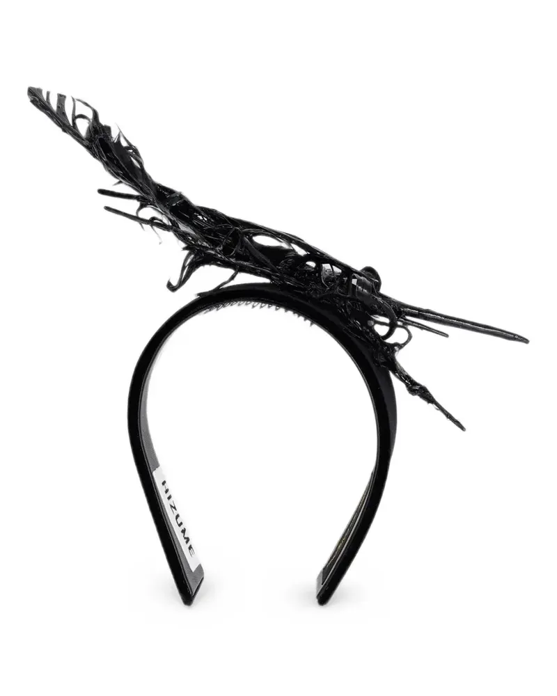 Comme des Garçons x Hizume feather-embellished sculptural headband - Schwarz Schwarz