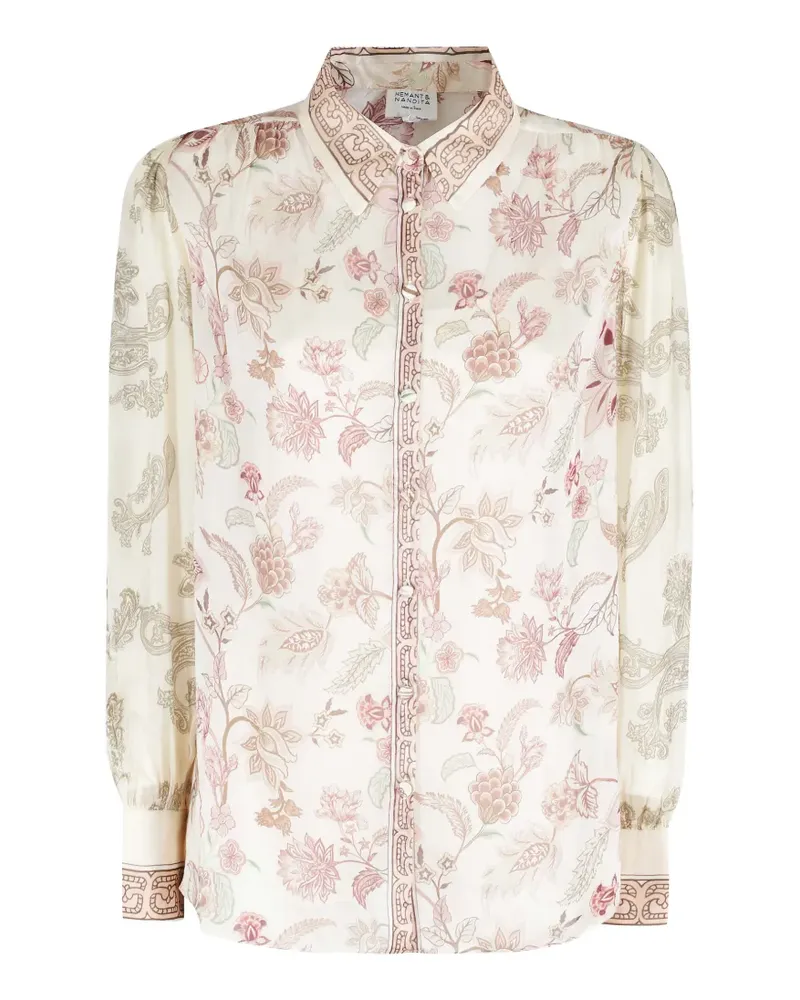 Hemant & Nandita Dani floral-buttoned shirt - Nude Nude