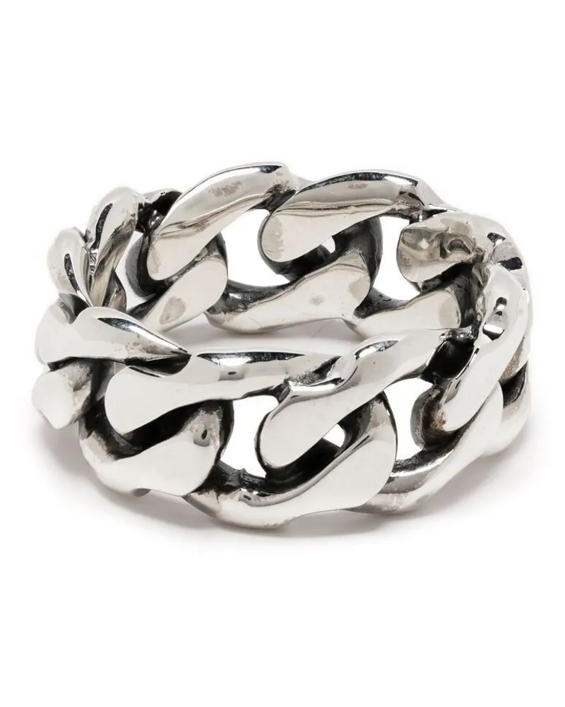 Emanuele Bicocchi Klobiger Ring in Kettenoptik - Silber Silber
