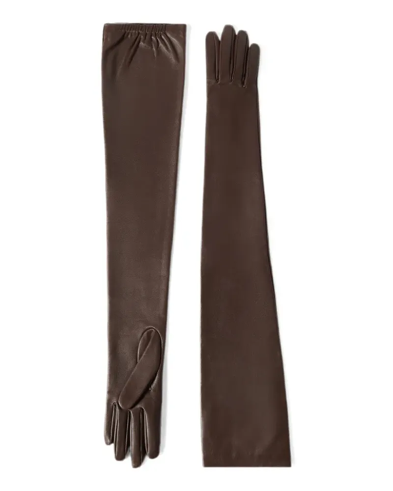 Brunello Cucinelli nappa leather long gloves - Braun Braun