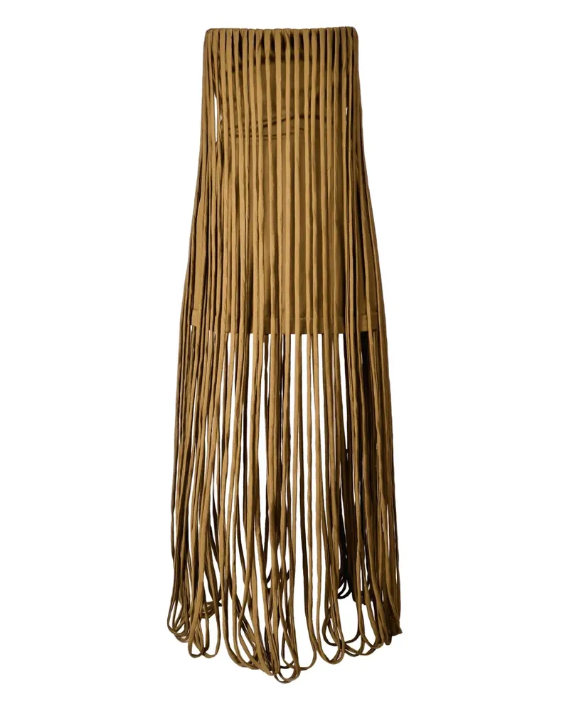 Ioana Ciolacu Midikleid mit Fransen - Braun Braun