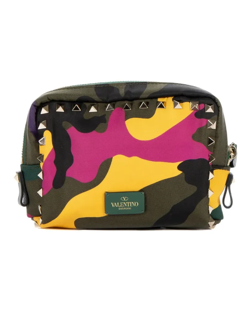 Valentino Garavani Rockstud Clutch mit Camouflage-Print - Grün Grün