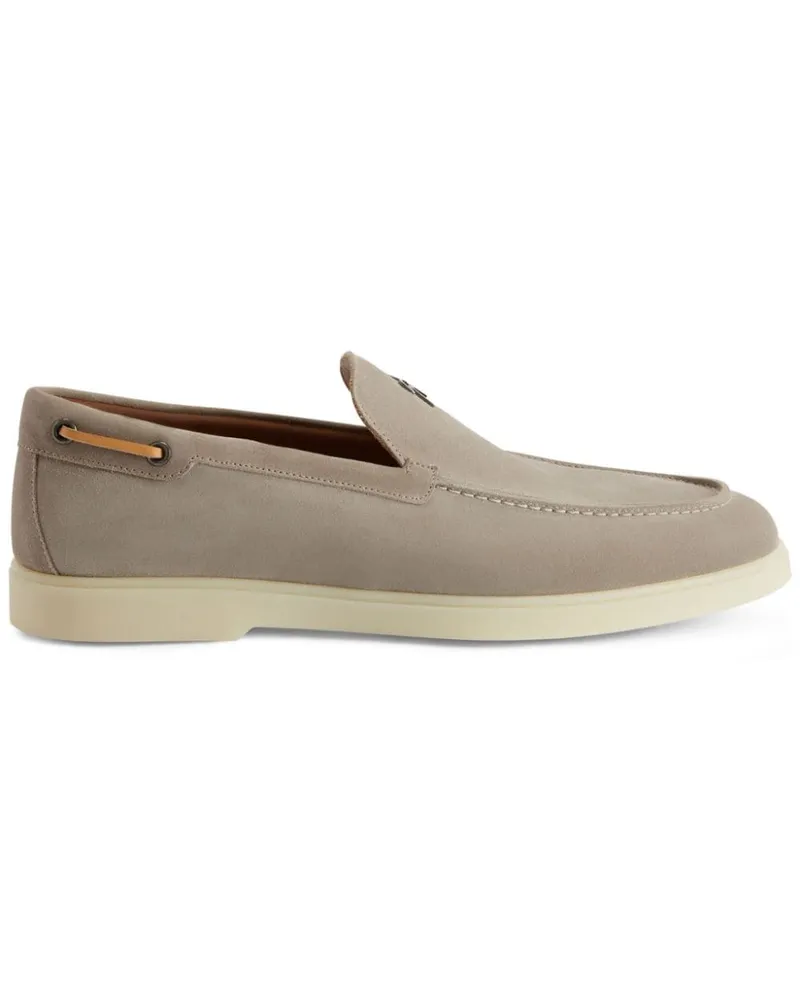 Giuseppe Zanotti Maui Loafer aus Wildleder mit Logo-Schild - Nude Nude
