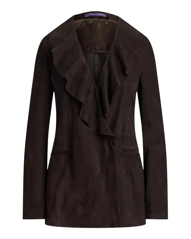 Ralph Lauren Heddie Jacke aus Lammwildleder mit Rüschenbesatz - Braun Braun