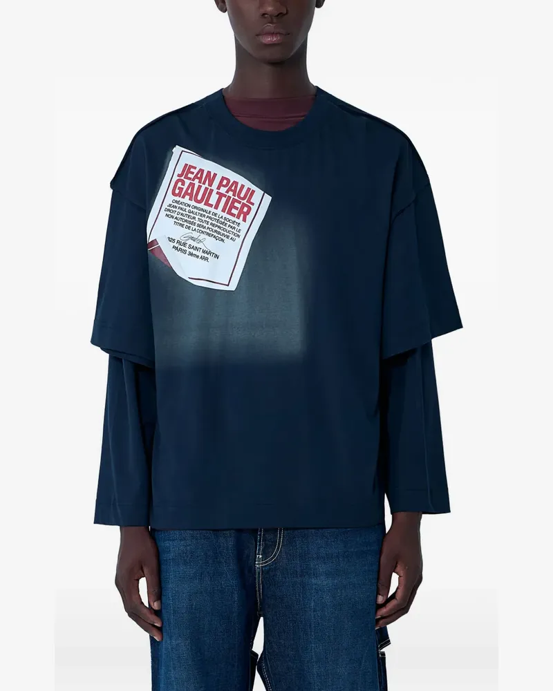 Jean Paul Gaultier T-Shirt im Layering-Look - Blau Blau