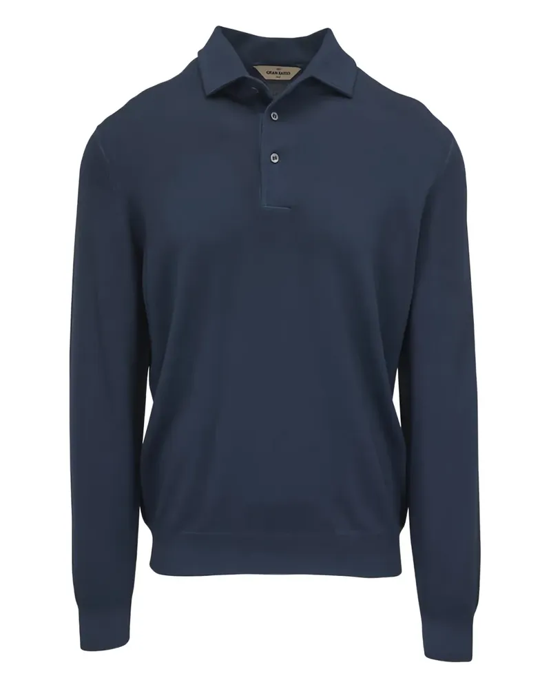 Gran Sasso long-sleeves polo shirt - Blau Blau
