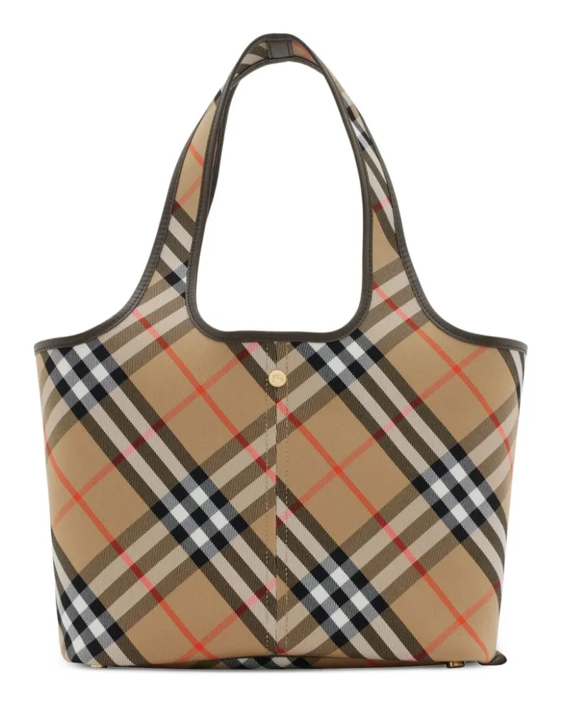 Burberry Kleine Tote Bag mit Check - Nude Nude