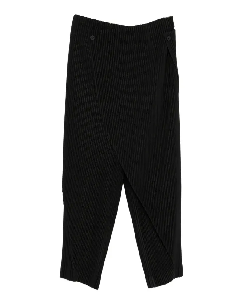 Issey Miyake pleated drop-crotch trousers - Schwarz Schwarz